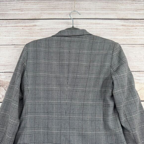 Premise One Button Blazer Jacket Women's‎ Size 4 Black/White Plaid - Picture 4 of 12